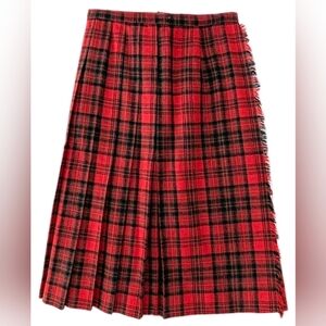 Red and Black Plaid Women's Skirt